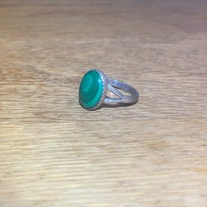 Sterling silver and malachite ring